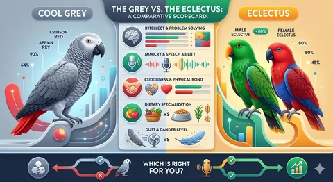 African Grey vs Eclectus parrot comparison guide