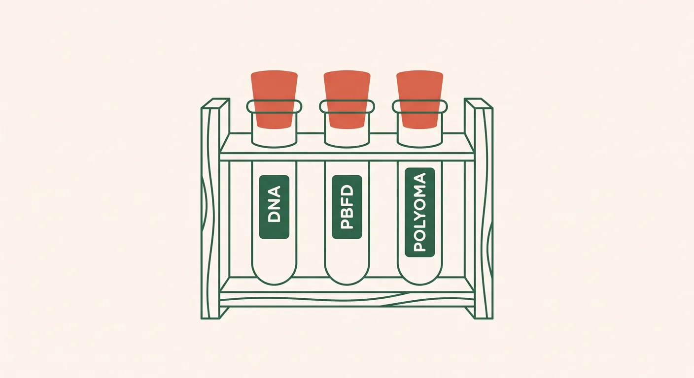 The three laboratory screens run on every bird before it is placed