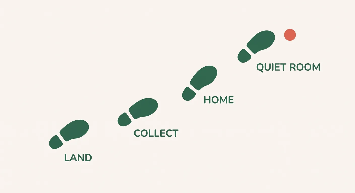 Four calm steps between landing and a bird's first quiet room