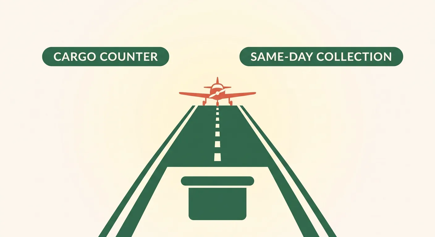 How the nearest cargo counter shapes collection on flight day