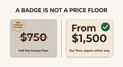 African Grey price, itemised — Pricing