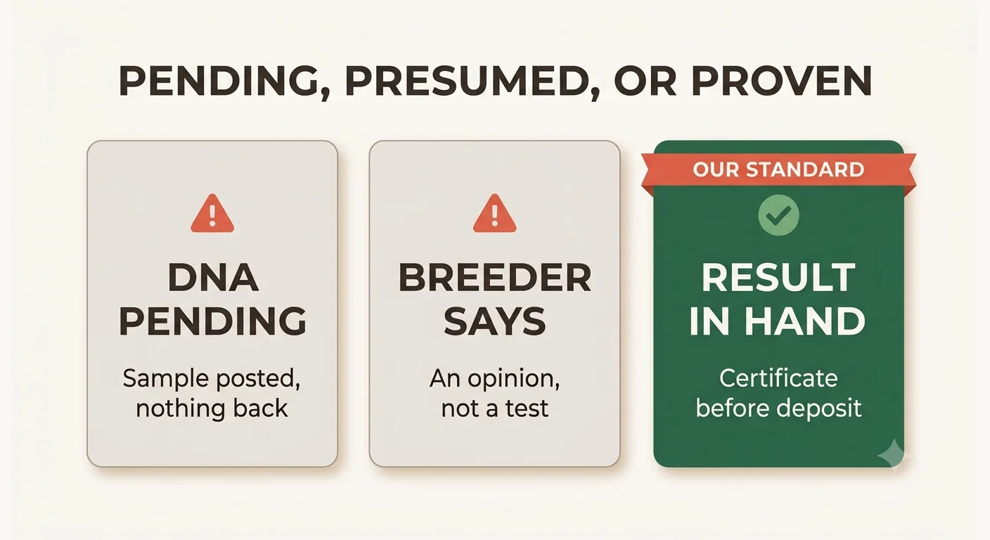 The difference between a DNA pending listing, a presumed sex, and a bird with the laboratory result already in hand