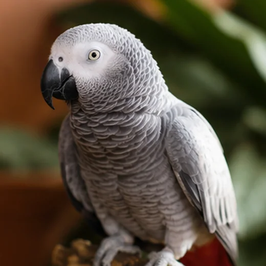 A Congo African Grey photographed head-on, offering no visible clue to its sex